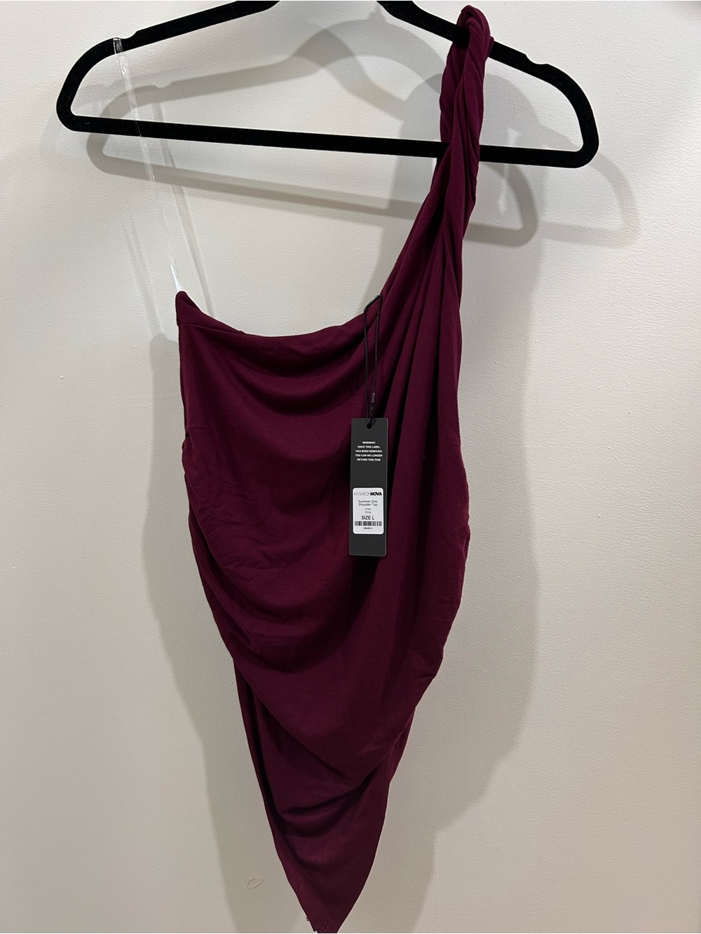 Fashion Nova One Shoulder Top Size Large